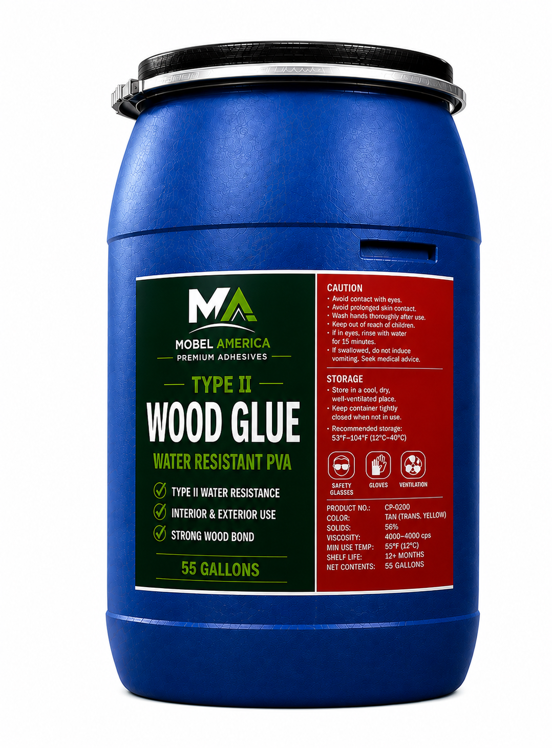 Wood Glue 55 Gal - PVA Type II Premium