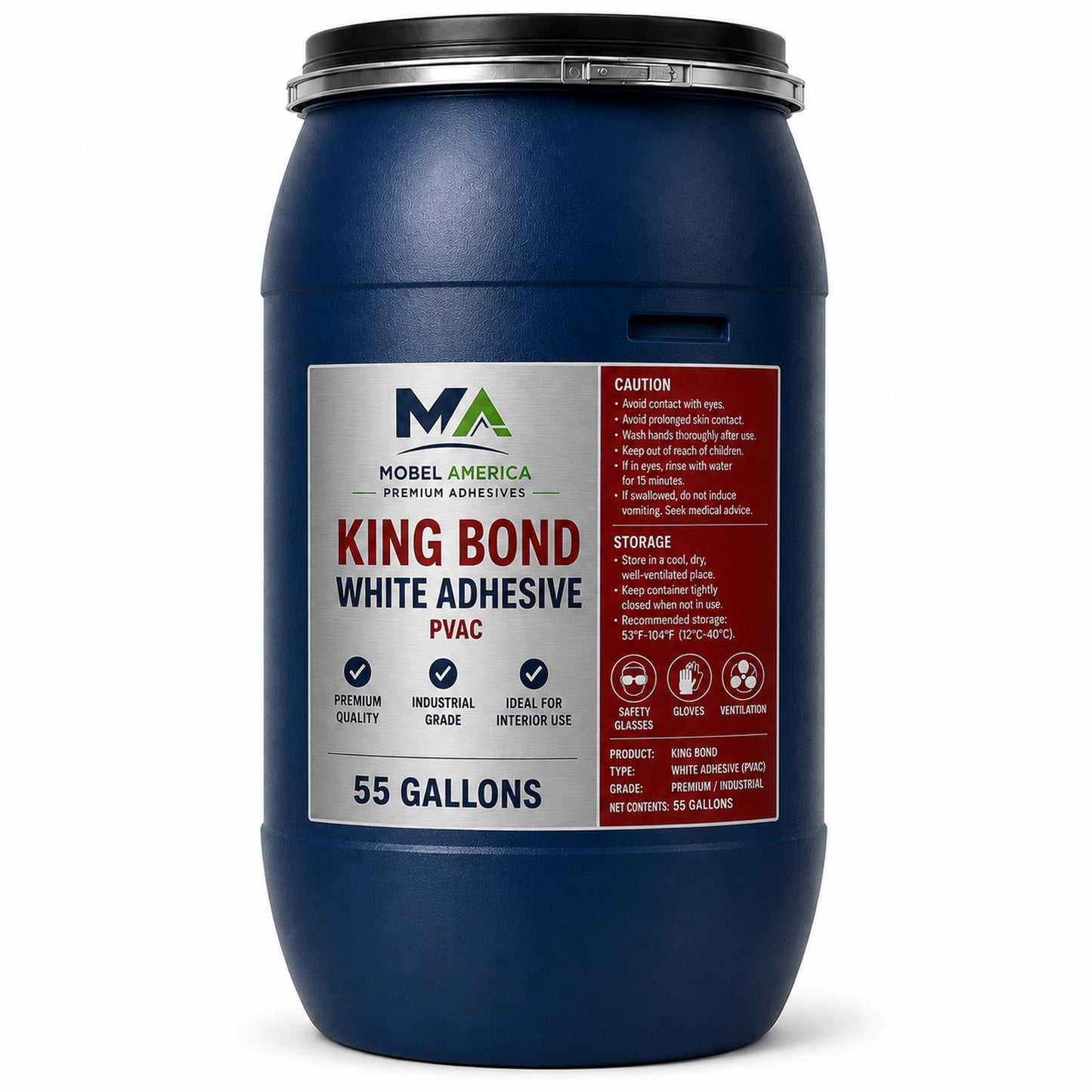Mobel America King Bond White Adhesive (PVAC) 55 Gallons