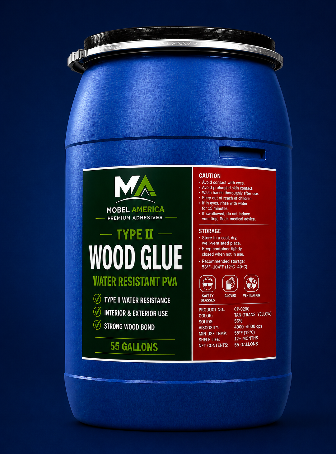 Wood Glue 55 Gal - PVA Type II Premium